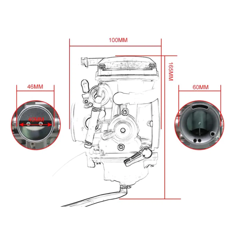 thumbnail image 2 of Replacement Carburetor For Kawasaki KLR650 1987-2007 - Fits 15001-1315 / -1327 / -1368 2 of 6