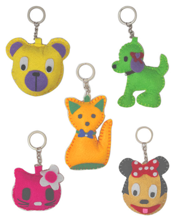 Cloth Toy Craft Key Tag With Chain Animal