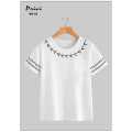 Privi Women's Casual T-Shirts Short Sleeve Crew Neck Fashion Top in Black White Red Blue. 