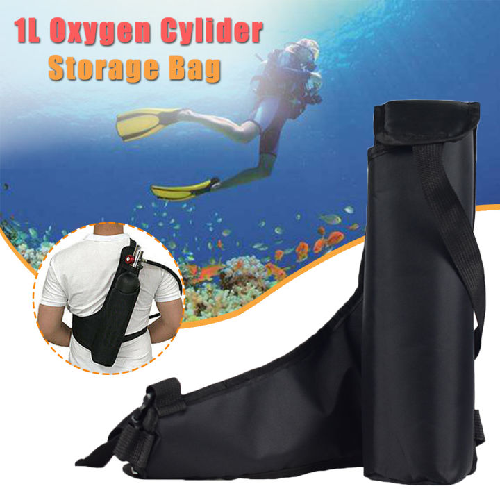 Extra Safe New Tecno Black Color 1L Diving Oxygen Cylinder Bag Underwater Air Tank Nylon Storage Carrying Case Diving Shoulder Bag