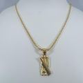 BOOM Gold Plated chein 2MM Diamond Chain with Beautiful cricket pendant  for women girl and men, boys. 