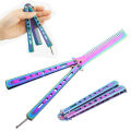 Foldable CSGO Balisong Trainer Pocket Flail Knife Uncut Blade Butterfly Comb For Training Tool Portable Butterfly Training Knife. 