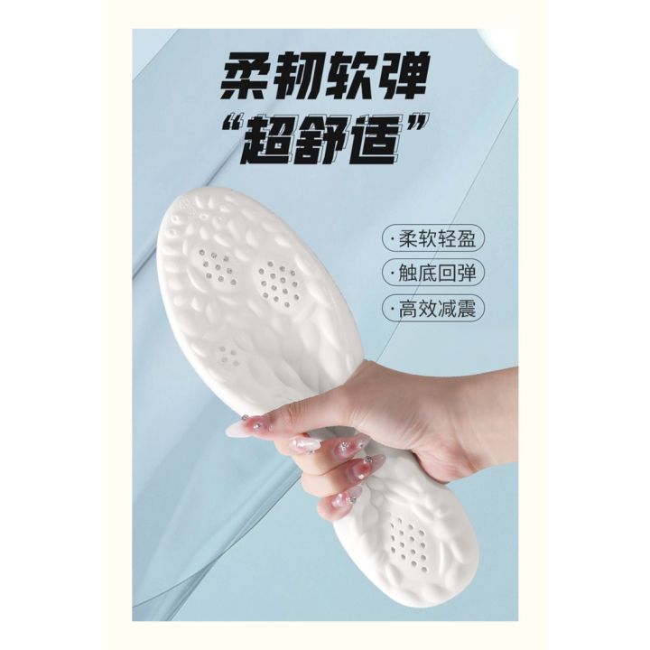 Sweat-Absorbent Women's Long Deodorant High Elastic Summer Running Thickened Height Increasing Insole Soft Stand Breathable Sports Shock Absorption Feeling of Walking on Shit Men