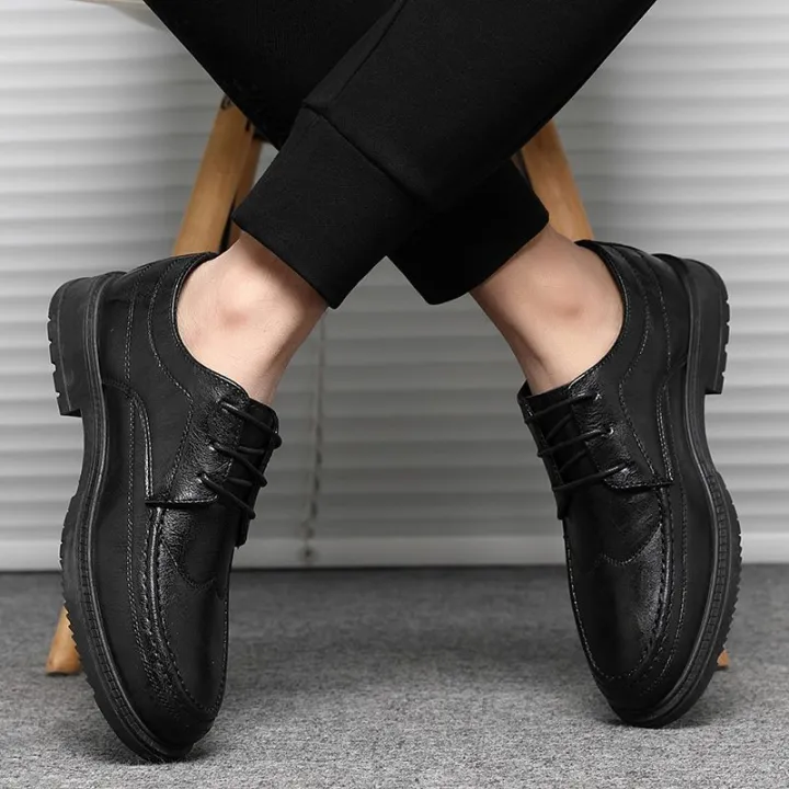Spring%20and%20Autumn%20Men's%20Shoes%20Elevator%20Wild%20Business%20Leather%20Shoes%20Korean%20Style%20Trendy%20Non-Slip%20All-Match%20Best%20Man%20Shoes%20Casual%20Black%20Shoes%20Work%20-%20Image%202