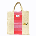 THE MYSU Heavy Duty Canvas Tote Bag - Pink Stripe - 14.5 inches (L) * 3 inches (W) * 16 inches (H). 