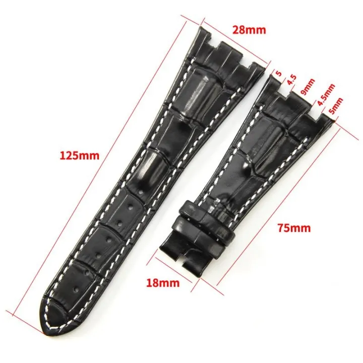 【ZIME】Cow Leather Watch Strap for Audemars Piguet Royal Oak Offshore Ap15710 15703 15706 26470 26170 26133 Sweatproof Folding Buckle