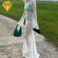 Comfortable Swim Cover-up Lace-up Backless Beach Cover-up Dress for Sun Protection Swimwear. 