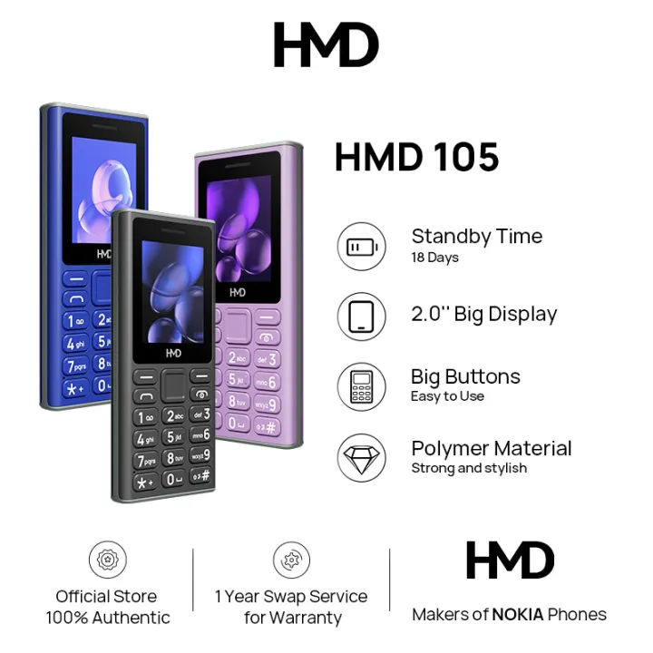 HMD%20105%20Dual%20Sim%20(New%20Version)%20Feature%20Keypad%20Phone%20Original%20-%201%20Year%20Softlogic%20Warranty%20(Former%20Nokia)%20-%20Image%205