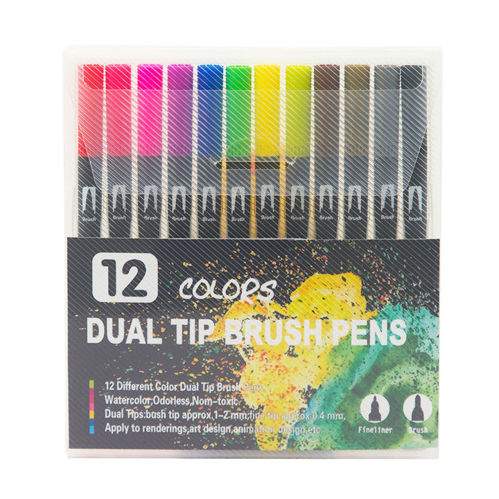 12%20Colors%20Dual%20Tip%20Brush%20Pens%20Art%20Markers%20Set%20Brush%20and%20Fine%20Tips%20Colored%20Pens%20for%20Children%20Adults%20Artists%20Drawing%20Sketching%20Coloring%20Calligraphy%20Hand%20Lettering%20Journaling%20Planner%20Art%20Projects%20-%20Image%209