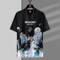 Short Sleeve T T-shirt Men's Fashion Brand Summer National Fashion New Half Sleeve Men's Ice Silk T-shirt Loose Teen All-Matching Top. 