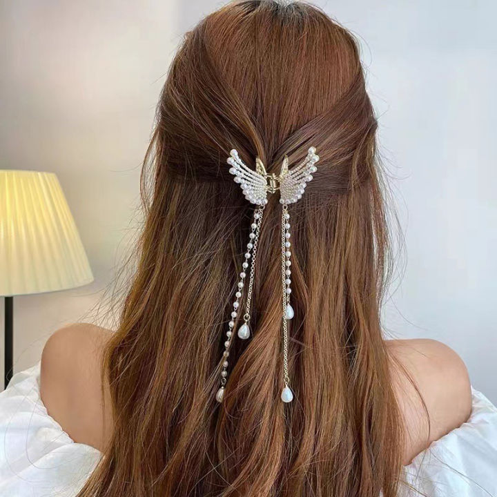 Tassel%20Butterfly%20Pearl%20Hair%20Clip%20Women%20Hair%20Claw%20Elegant%20Hairpin%20Hair%20Crab%20Hair%20Accessory%20-%20Image%203