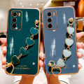 For Xiaomi POCO M3 Back Cover with 3D Love Heart Wristband Chain Fashion Bracelet Shiny Plating Phone Case Soft Silicone Bumper Protective Cover. 