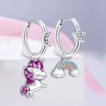 2023 Brand New 925 Silver Earring Original Brand Round Rose Gold Earrings Hoop Type Fashion Women Exquisite Stud Earrings Gift. 