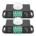 Motion Sensor Switch, 12V 24V PIR Sensor LED Switch Controller for Flexible LED Strips Light, 2 Pack. 