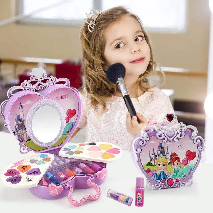 Child Makeup Sets Children Girls Princess Makeup Box Glitter Eye Shadow ...