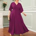 Plus Size Surplice neck frocks design for woman. 