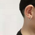 1 Pair hikaw for boys earrings for men korean style Hip Hop Women Simple Stainless Steel Geometric Silver Color Detachable Round Without Holes Non Piercing Clip Earrings Painless Clip Fake Hoop Earrings Men Hoop Earrings. 