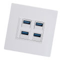 4 Port Outlet Wall Plate Ethernet Wall Plate Compatibility for Office. 