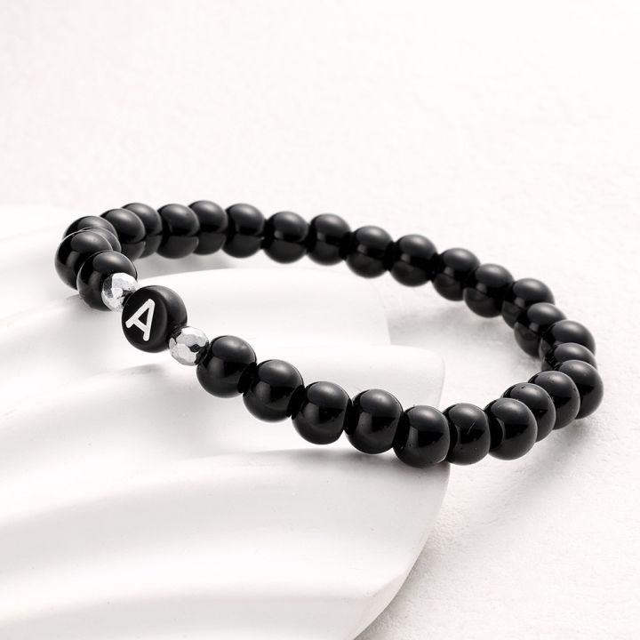 Black%20Frosted%20Stone%2026%20Letters%20Bead%20Name%20Bracelet%20Women%20Men%20Couple%20Love%20Friendship%20Lucky%20Diy%20Bracelets%20-%20Image%202
