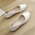 White nurses' shoes2023Wedge Tendon Bottom Female Nurse Shoes for Work Beautician Leather Shoes Soft Bottom Mom Shoes. 