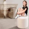 Soft Ottoman Pouf - Comfort Foam Foot Rest White. 