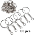 10/25/50/100Pcs 200 Pcs 500 Pcs Silver Plated Metal Keychain Ring Split Ring Key Holder Rings Key Ring Accessories. 