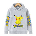 Pokemon Children Costume Spring Boy Hoodie Kids Clothes Funny Pikachu Pokemons Hoodies for Teen Girls 4-14Y Baby Boys Sweatshirt. 