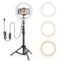Led Ring Light 10″ With Tripod Stand, Tiktok Zoom Lights 10 Inch Selfie Ring Light, LED Ring Light with Tripod Mount and Phone Holder, Desktop Circle Light for YouTube Video, TikTok, Live Stream, Makeup. 