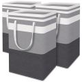 1pc Grey Large Capacity Waterproof Cotton Linen Dirty Clothes Basket Simplified Clothes Sundrie Storage Box Foldable Storage Bag. 