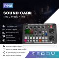 F998 Sound Card Microphone Sound Audio Interface Mixer Sound Card Mixing Console Amplifier for Phone PC. 