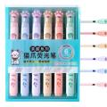 6 Pcs Cat Highlighter Marker Cute Cat Paw Pastel Highlighter Marker Pens for Students Girls Women School Office Supplies (Cat Paw-White). 