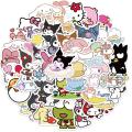 50pcs Sanrio Stickers Cute Cinnamoroll Kuromi My Melody Sticker For Laptop Girls Sanrio My Melody Anime Stickers Kids Toys. 
