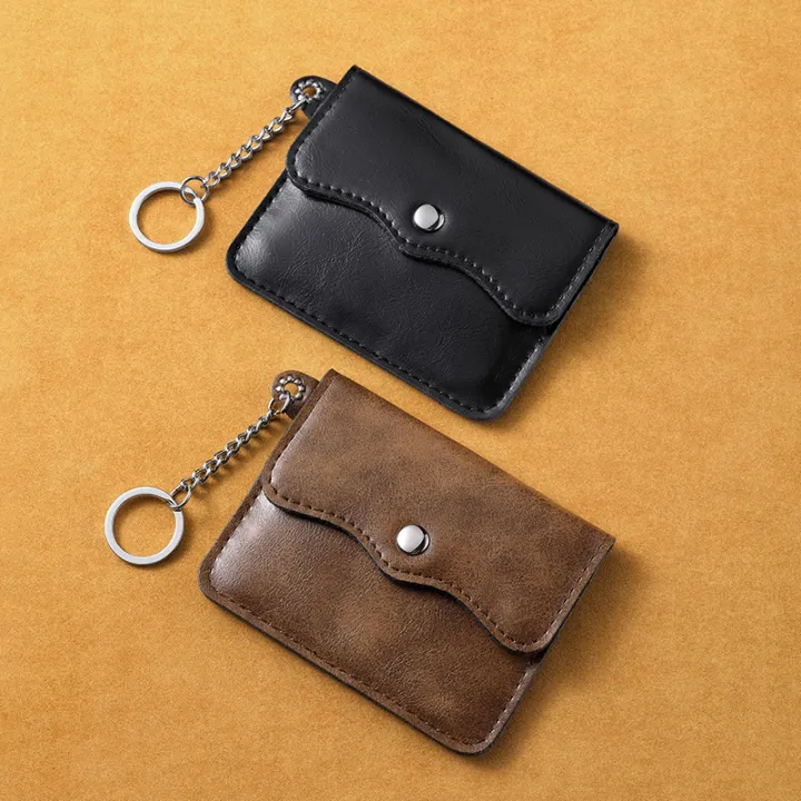 Portable Card Bag Cow Leather Men's And Women's Card Bag Coin Purse Slim Credit Card ID Holder Pocket Wallet For Men And Women Cherry Super Store