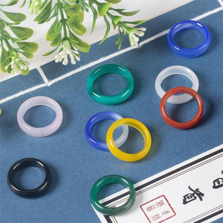 Natural Agate stone ring Stylish  Jade  Women's Finger rings Unisex Agate stone  Round jade ring  for Casual wear Party accessory Fashion statement Birthday gift Daily Daily 