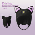 3MM Women Cat Ears Diving Hood Neoprene Diving Hood Waterproof Hat Wetsuit Hood Cap Swimming Snorkeling Caps With Chin Straps. 