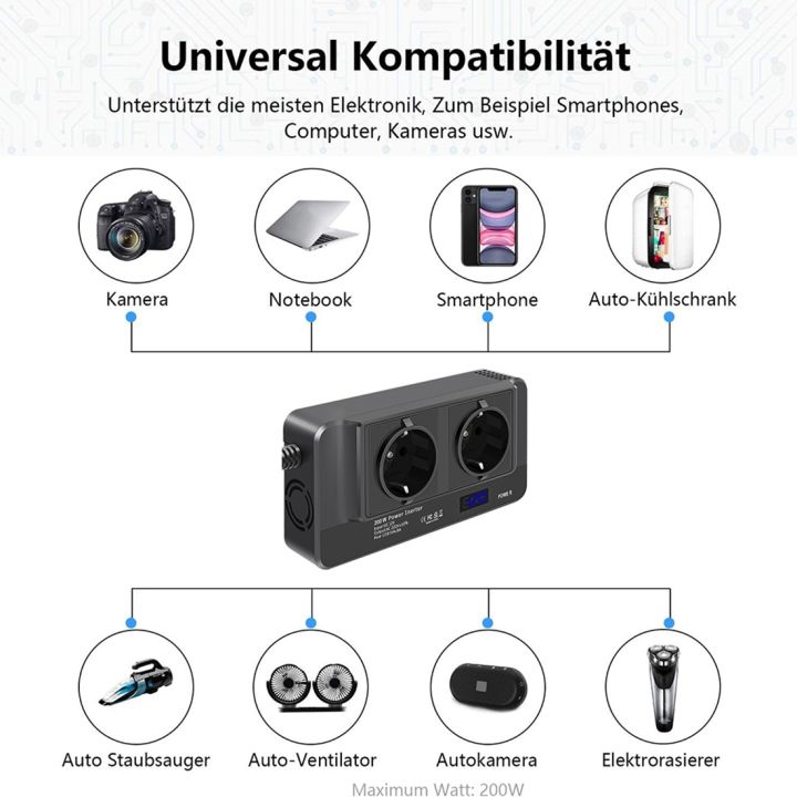 ARELENE%20200W%20Car%20Inverter,%20Voltage%20Converter%2012V%20to%20220V%20with%20Smart%20Time%20Display%20LCD,%202%20Sockets%20and%204%20USB%20Car%20Chargers%20(EU%20Plug)%20-%20Image%203