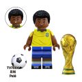 TV6501 World Famous Football Players Assembled Messi Pele Neymar Maradona Building Block Educational Bricks Action Toys Christmas Gift For Children. 