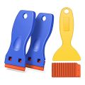 3Pack Plastic No Scratch Sticker Razor Blades Scraper Tool for Cleaning Adhesive Label Decal Glue From. 