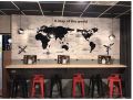 Firewings World Map 3D Wall Stickers Crystal Mirror Wall Sticker for Office Sofa TV Background. 