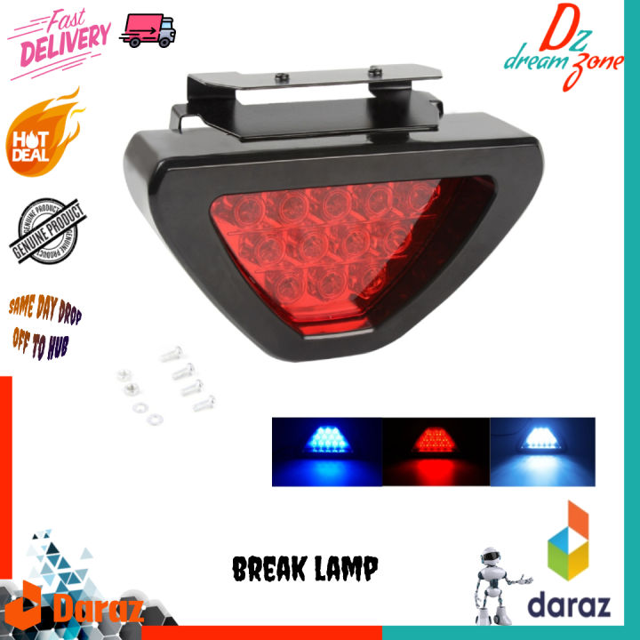 thumbnail image 2 of Universal F1 Style LED Third Brake Light, 12 Red LED With Red Lens, Bolt-On Rear Stop Lamp 2 of 4