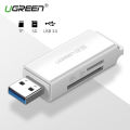 USB 3.0 to TF + SD Dual Card Reader (Black). 