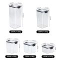 【Hot】 1Pcs Food Storage Box Plastic Clear Container Set With Pour Lids Kitchen Grids Dry Goods Storage Bottles Jars Dried Grains Tank. 