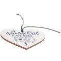 A Spolied Cat Lives Here Wooden Hanging Heart Love Cats Sign Shabby Chic Plaque. 