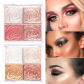 【HOT】 Four-Color Highlighter Contour Palette Illuminator Makeup 3D Bronzer Matte Contour Powder Rose Blush Highgloss Palette Cosmetics. 