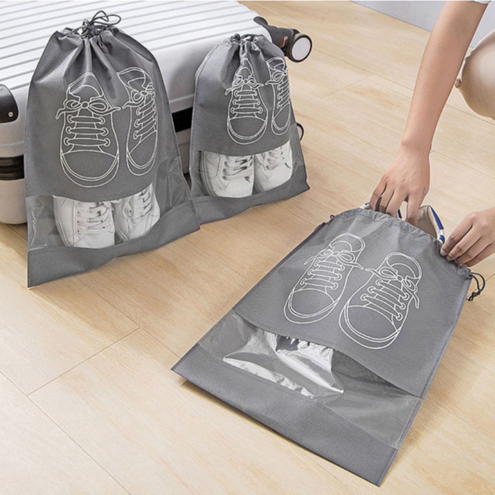 Shoes Storage Bag Closet Organizer Non-woven Travel Portable Bag Waterproof Pocket Clothing Classified Hanging Bag