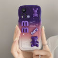 AnDyH Phone case For infinix Hot 11S X6812 X6812B Case 3D Letters Bear Cute Cartoon Design Camera Protection Premium Gradient Soft Silicone Shockproof Casing Protective Back Cover Couple Cases. 