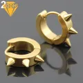 Men Women Fashion Punk Gothic Stainless Steel Hoop Stud Earrings Jewelry. 