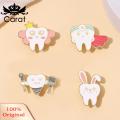Carat Cute Cartoon Tooth Brooch Quirky Tooth-shaped Pin for Dental Professionals Enthusiasts Perfect Gift Idea Durable Tooth Element Badge. 
