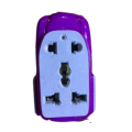 Purple Durable Multi Plug Adaptor 3 Pin Plug. 