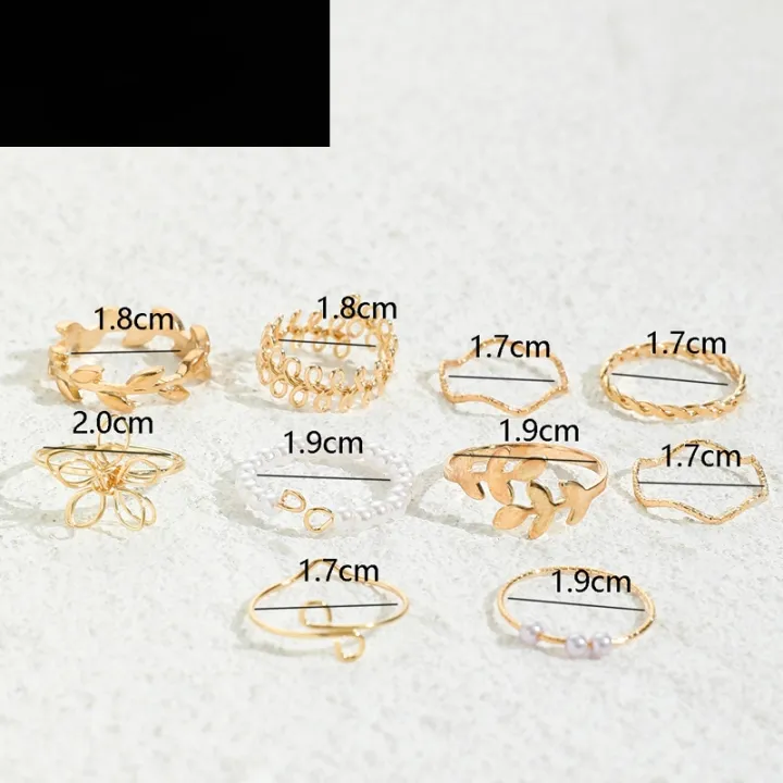 10Pcs/Set%20Fashion%20Geometric%20Adjustable%20Open%20Ring%20Women%20Elegant%20Party%20Rings%20Jewelry%20Pearl%20Flower%20Leaf%20Vine%20Ring%20Set%20-%20Image%207